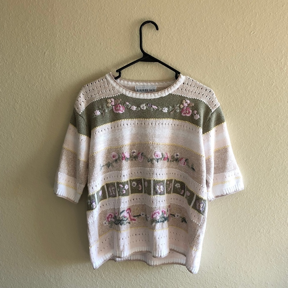 80s vintage oversized short-sleeve sweater